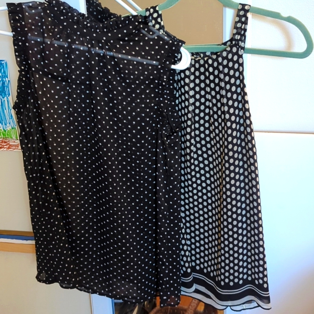 POLKA DOT BUNDLE sleeveless blouses black & white small